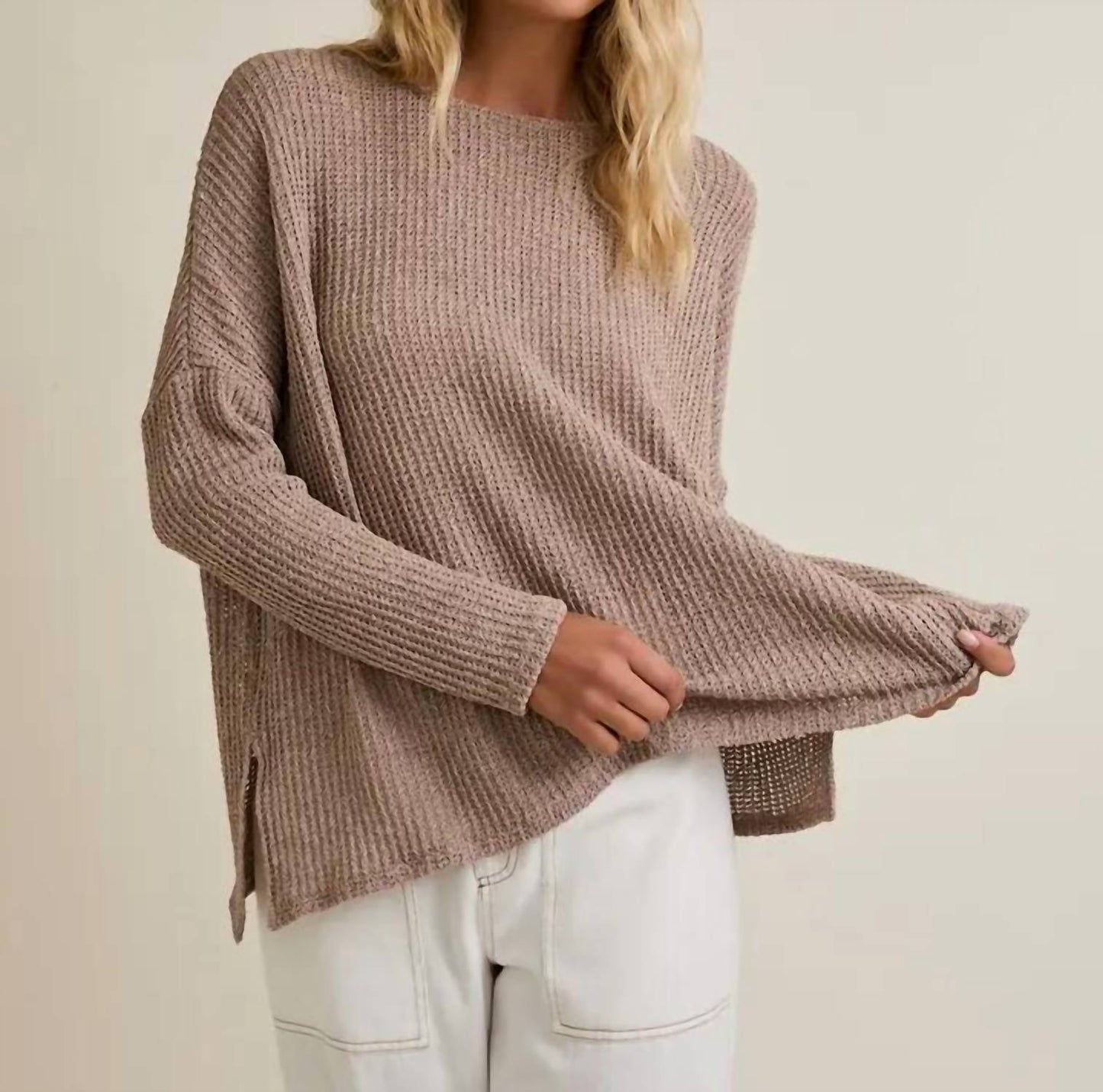 Gilli - Long Sleeve Side Slit Top