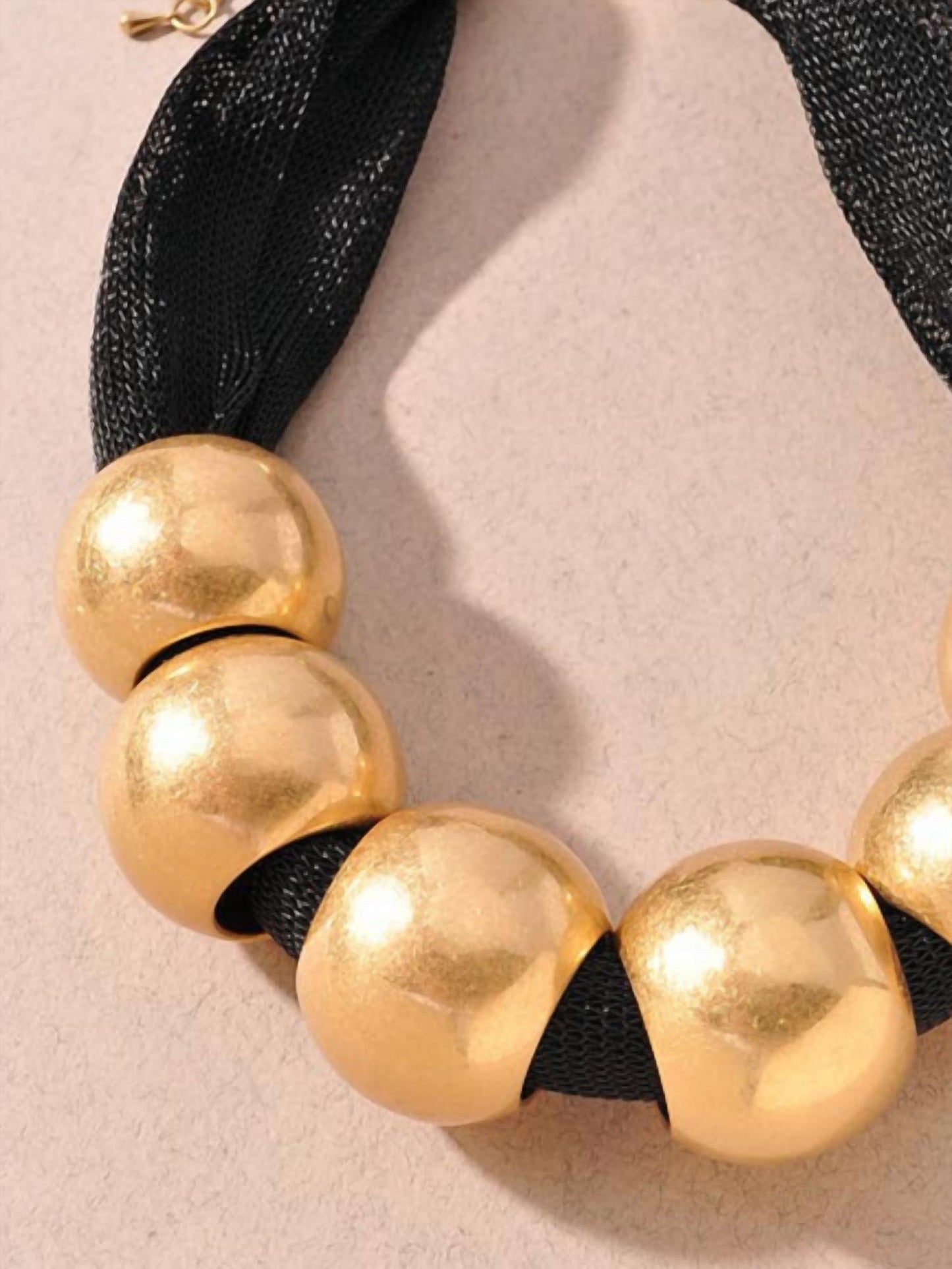Merveille - Women's Gold Ball Mesh Statement Necklace