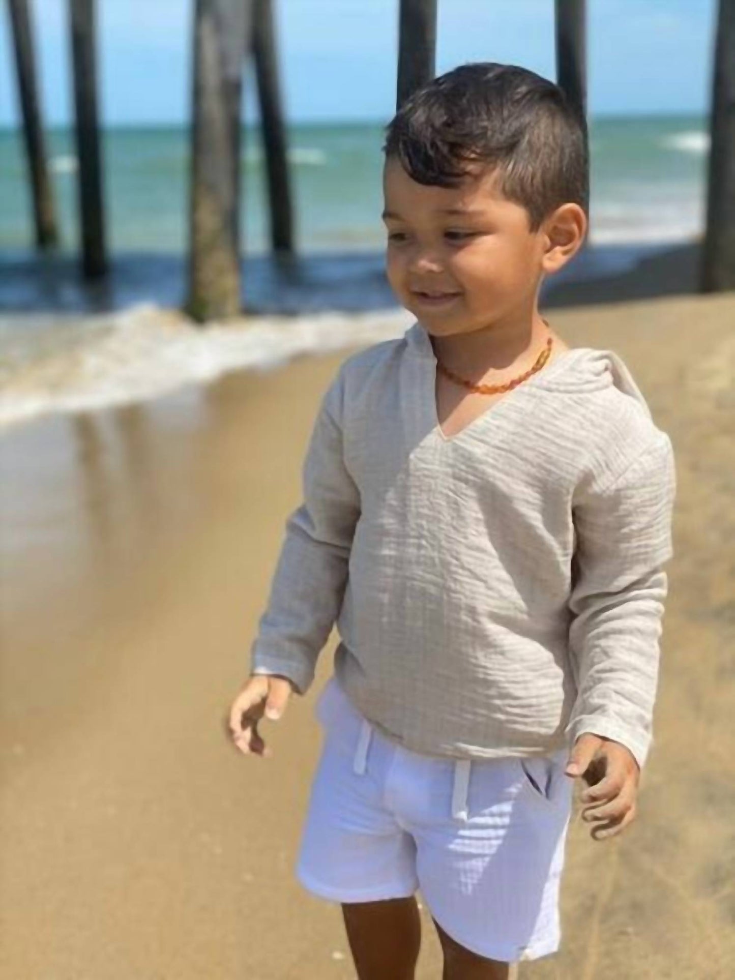 Me & Henry - Boy's St Ives Gauze Hooded Top