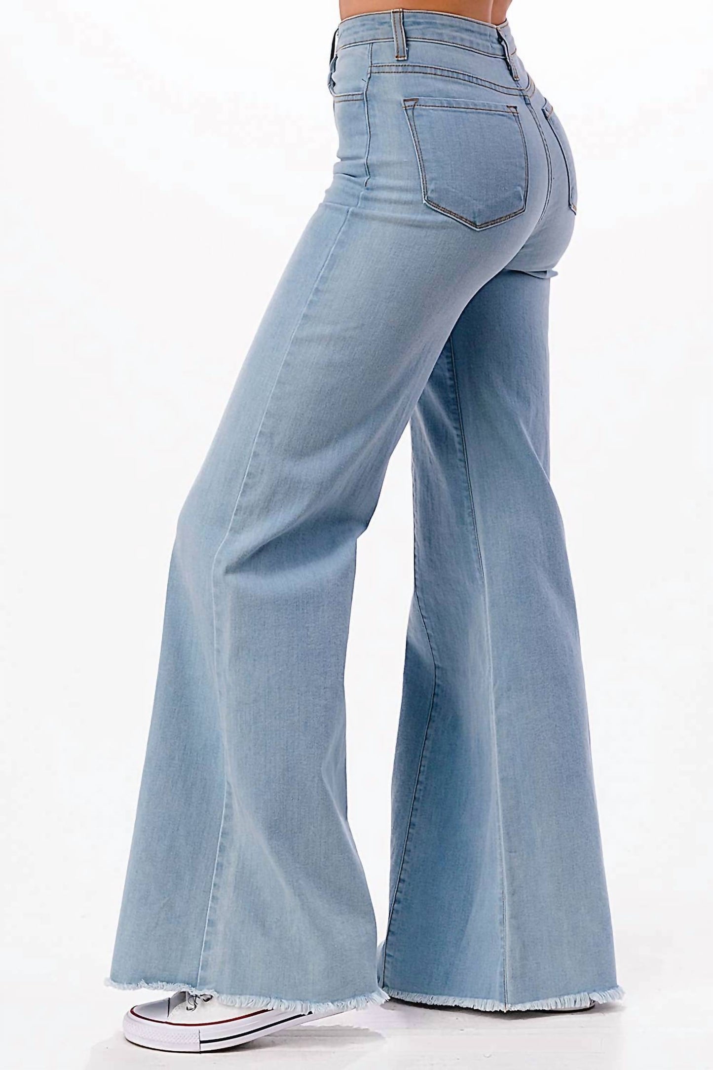 O2 Denim - Front Seam Wide-leg Western Jeans