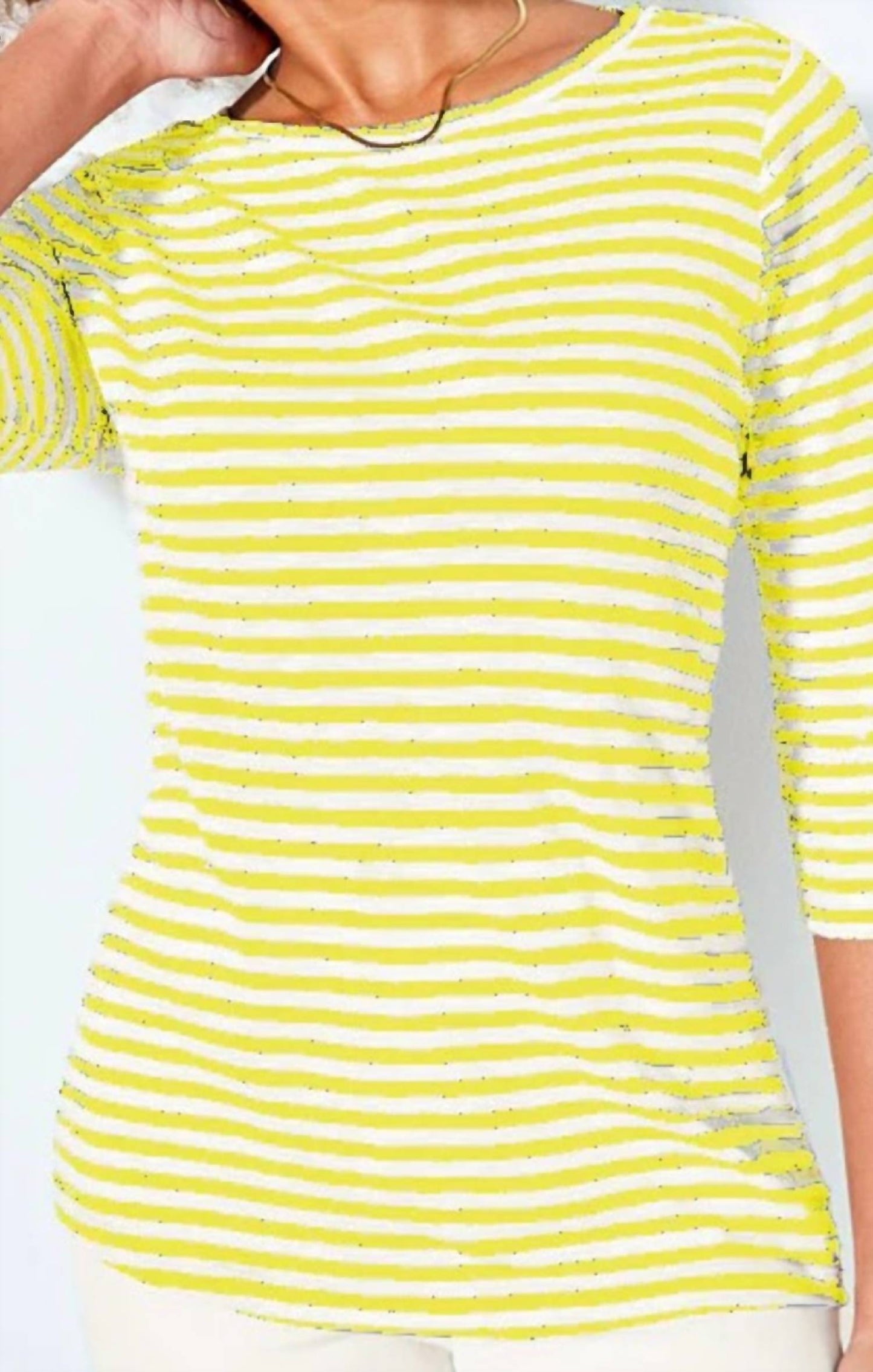 Nzt By Nic+Zoe - 3/4 Sleeve Stripe Boat Tee