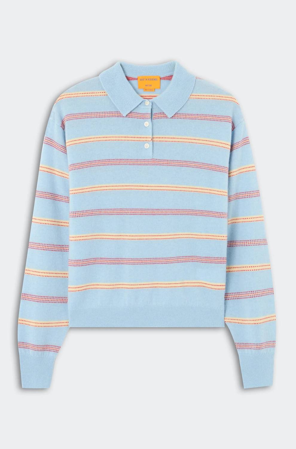 Guest In Residence - Collegiate Stripe Long Sleeve Polo