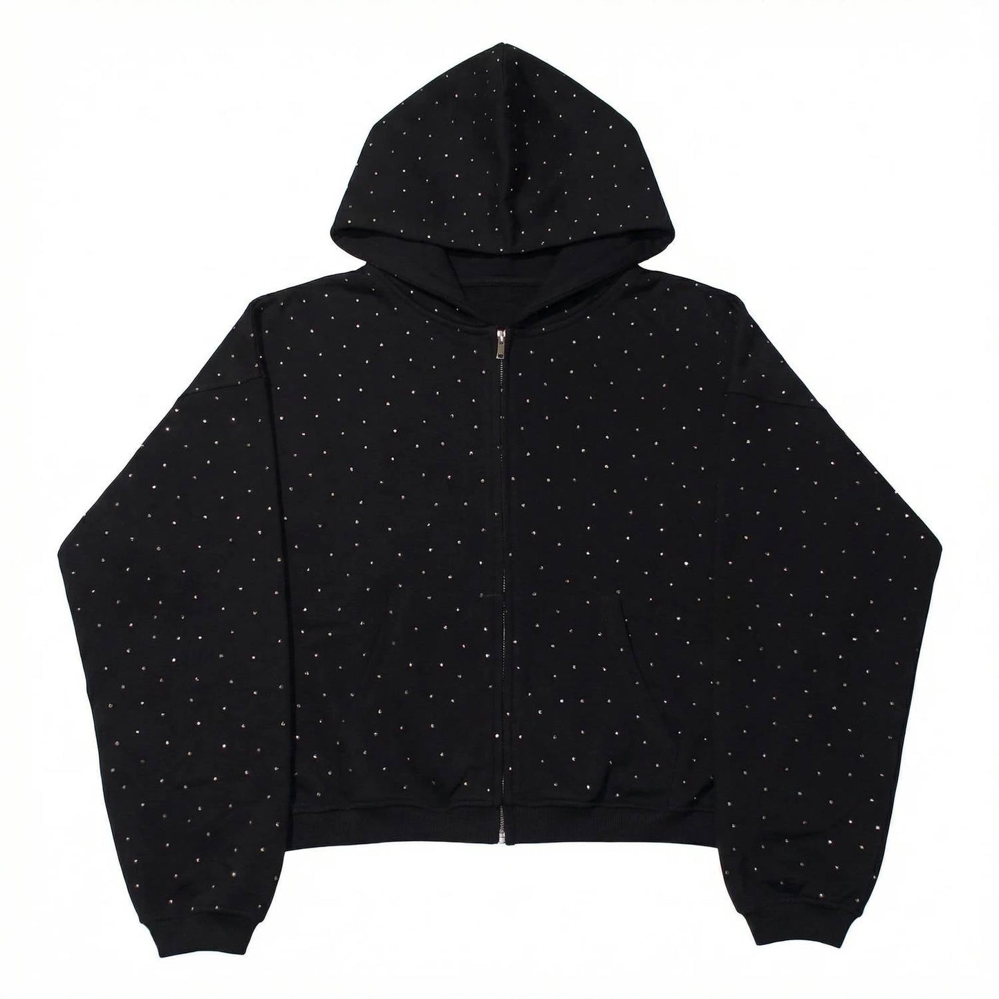 Knotwtr - Rhinestone Zip-up Hoodie