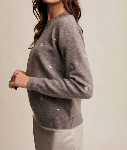 Listicle - Ditsy Floral Crew Neck Knit Sweater