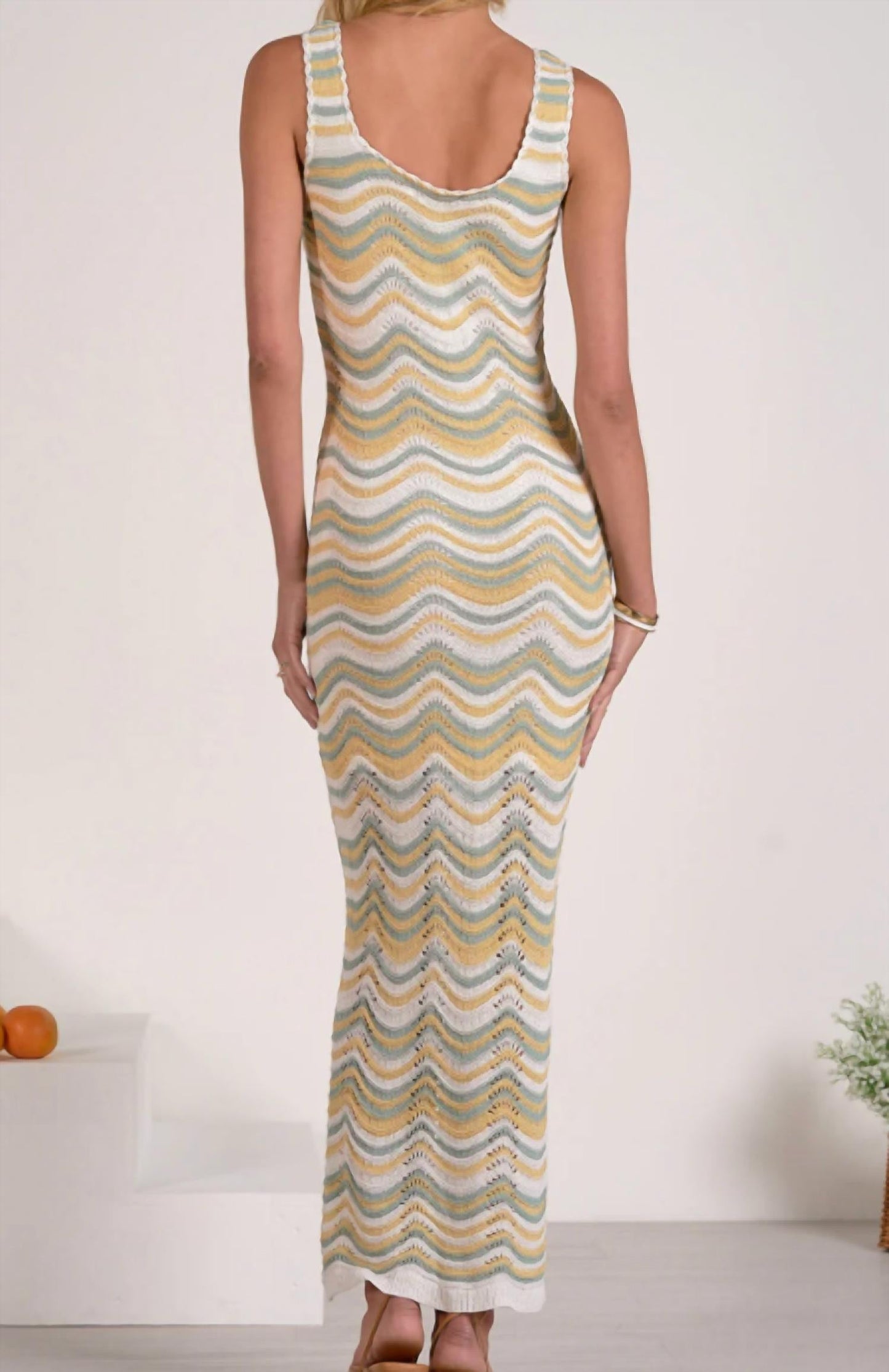 Elan - Chevron Crochet Maxi Dress