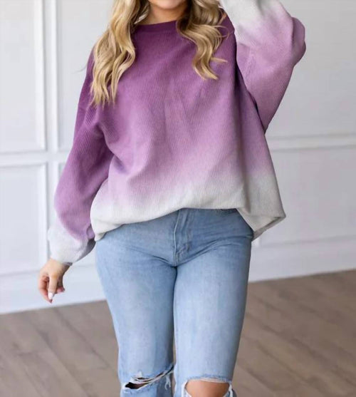 Moon Ryder - Ombre Corded Crew Sweatshirt