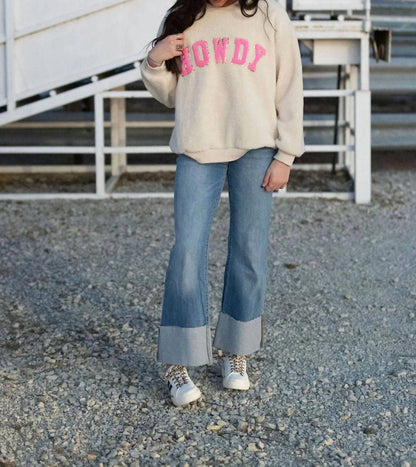 Bibi - Howdy Western Sherpa Pullover Sweater