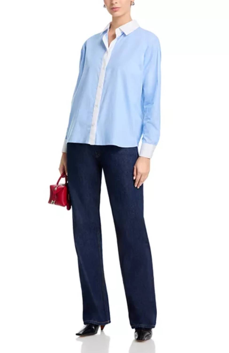 French Connection - Poplin Ticking Contrast Shirt