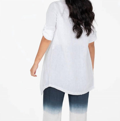 Made In Italy - Easy Long Fit Woven Cardigan