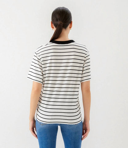 Karen Kane - Stripe Short Sleeve Top - Petite