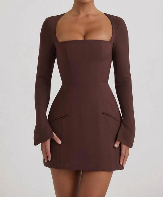 Oh Polly - Taesha Square-neck Structured Tulip Mini Dress