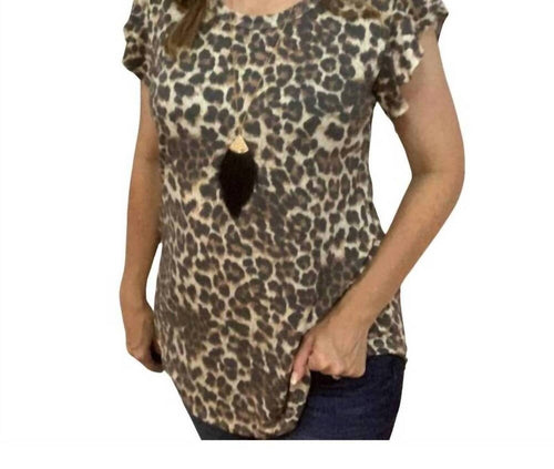 Heimish Usa - Printed Ruffle Sleeve Top
