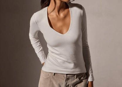James Perse - Stretch Lotus Deep-v Tee