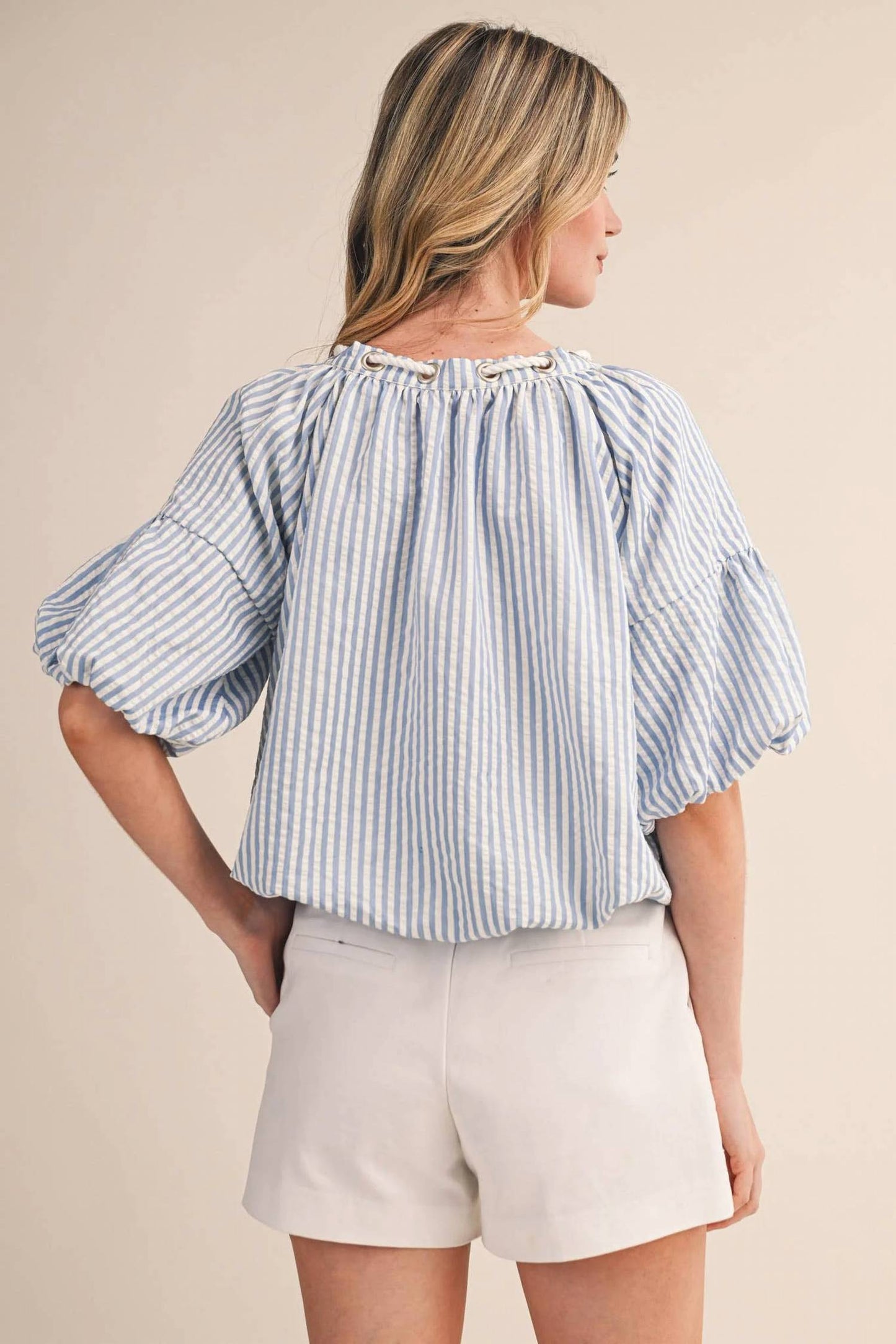 &Merci - Stripe Rope Trim Top