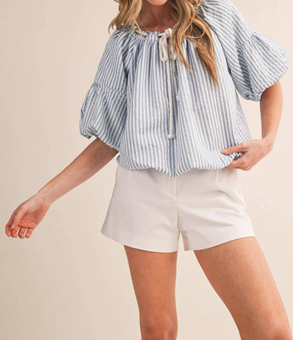 &Merci - Stripe Rope Trim Top