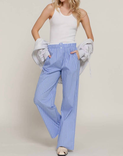 Active Usa - Lounge Line Contrast Waist Boxer Straight Pants