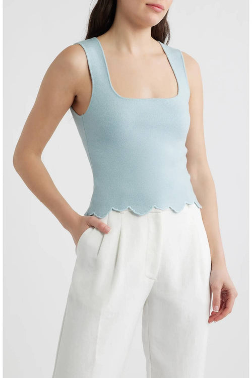 Deluc - Ithaca Embroidered Scallop Hem Tank
