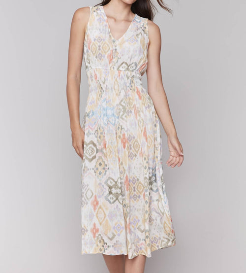 Charlie B - Sleeveless Ruching Empire Waist Dress