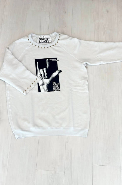 Freecity - Women's Homage Garage Print Stud Long Sleeve Tee