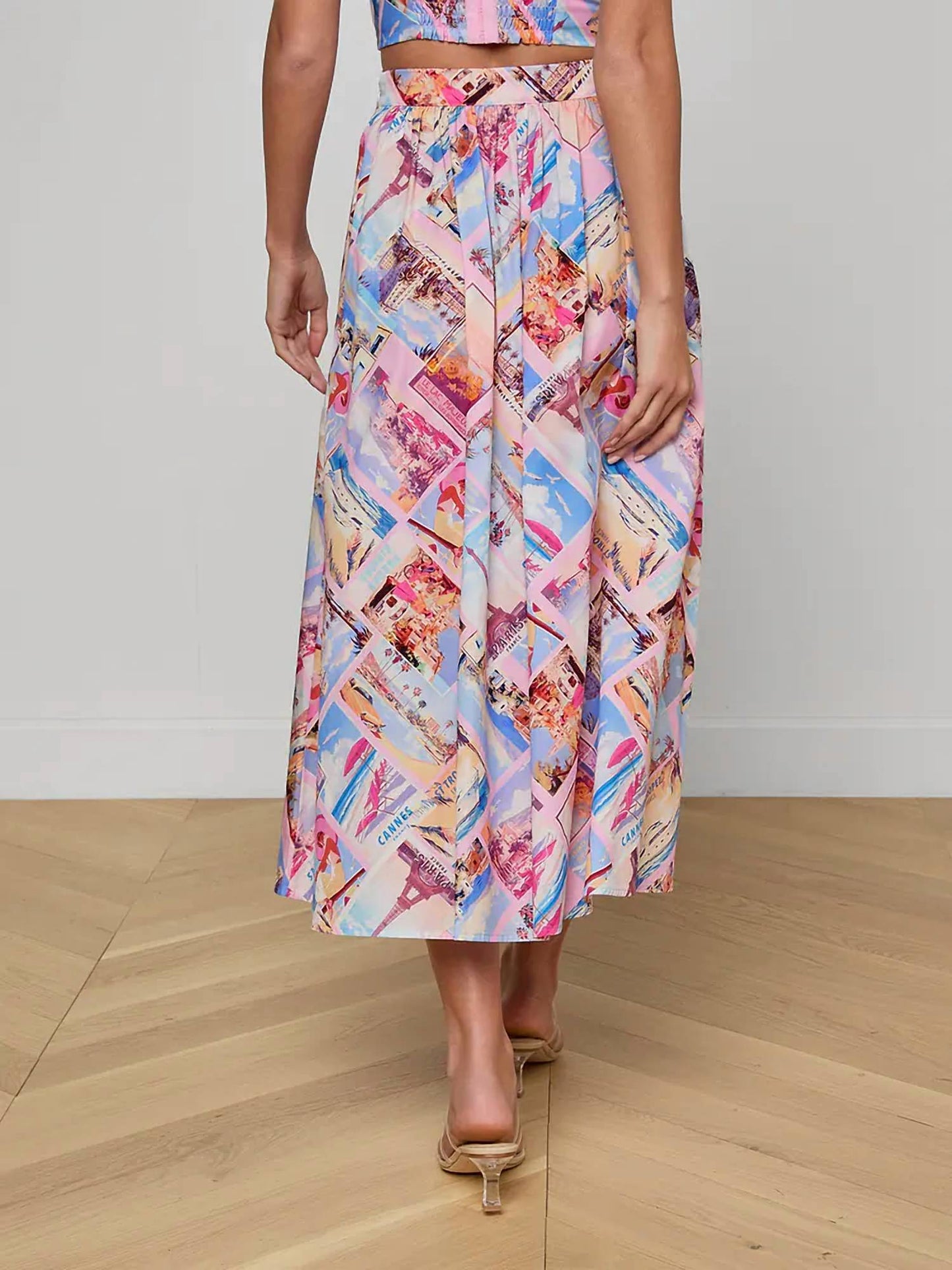L'Agence - Seina Poplin Midi Skirt