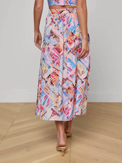 L'Agence - Seina Poplin Midi Skirt