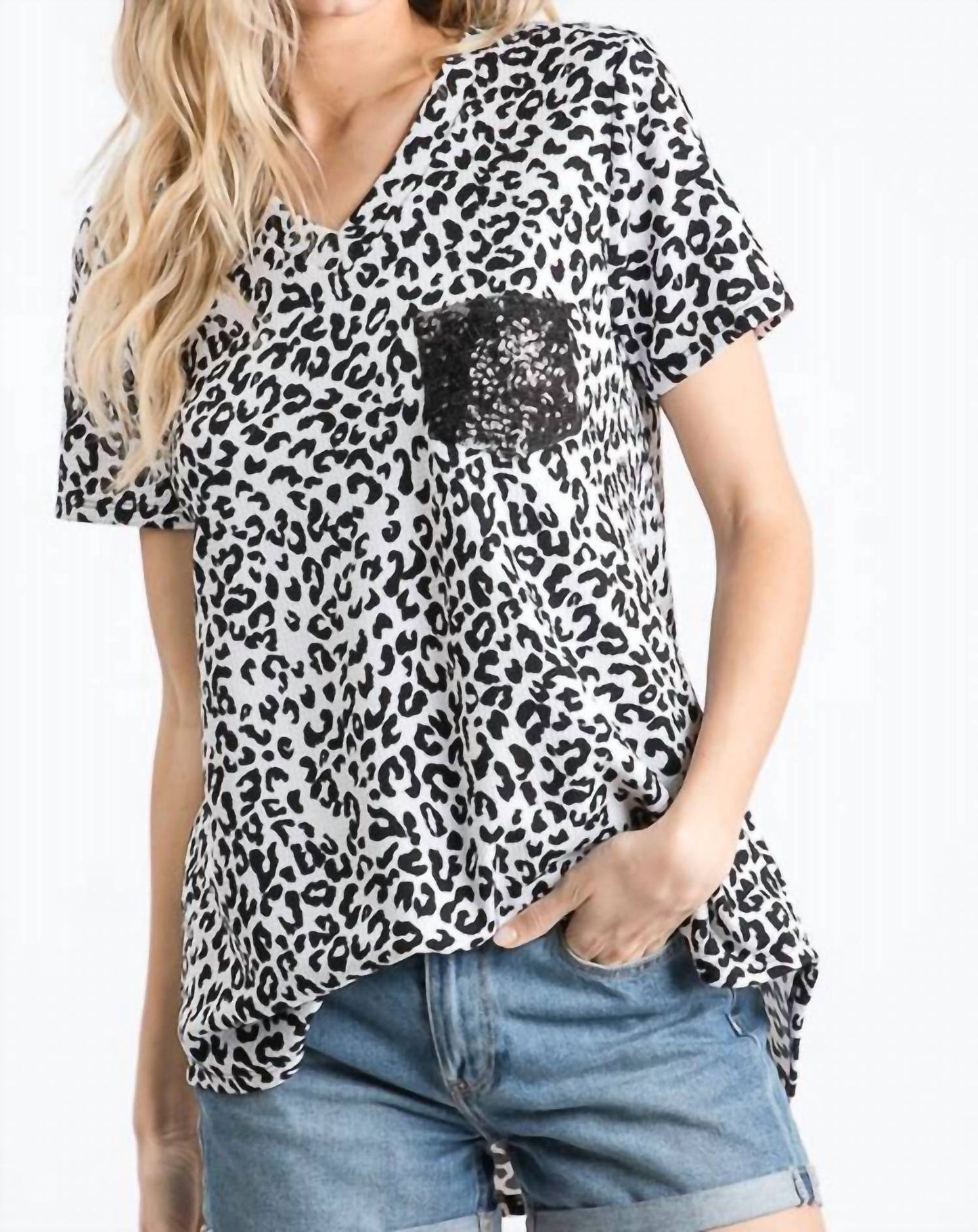Heimish Usa - Glittered Pocket Top