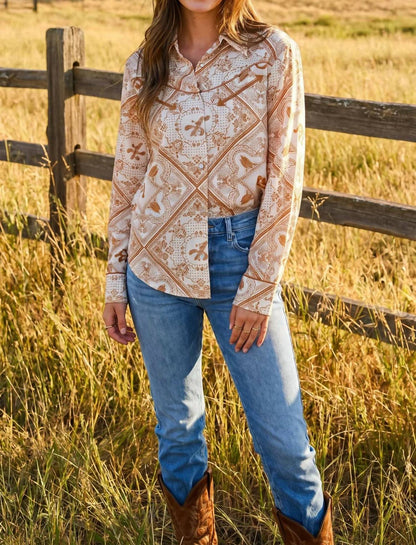 Blue B - Bandana Vintage Western Snap-front Shirt