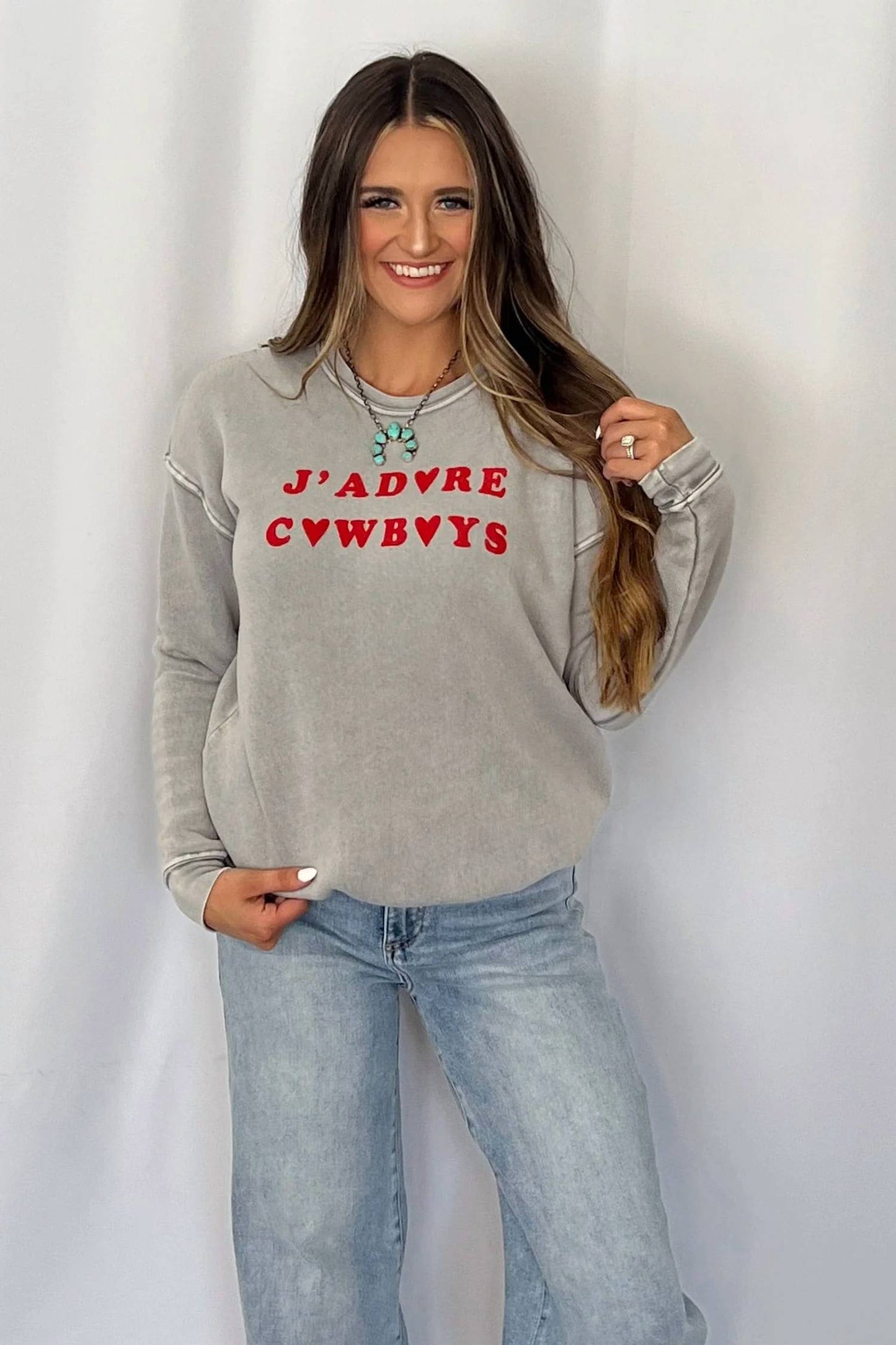 Hrt & Luv - J Adore Cowboys Western Graphic Sweatshirt