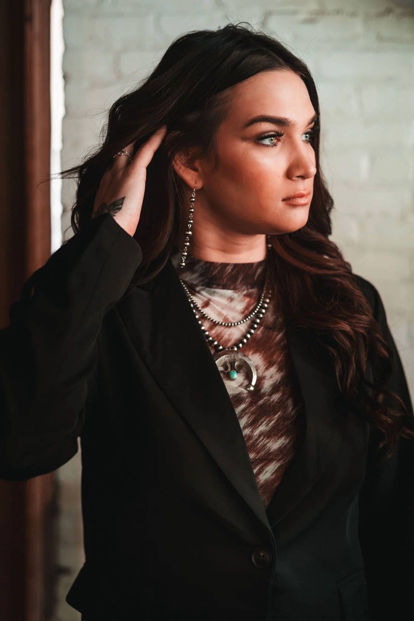 Hyfve - Single-button Notched Lapel Western Blazer