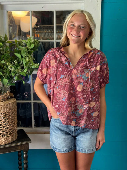 Dylan - Camelia Short Sleeve Top