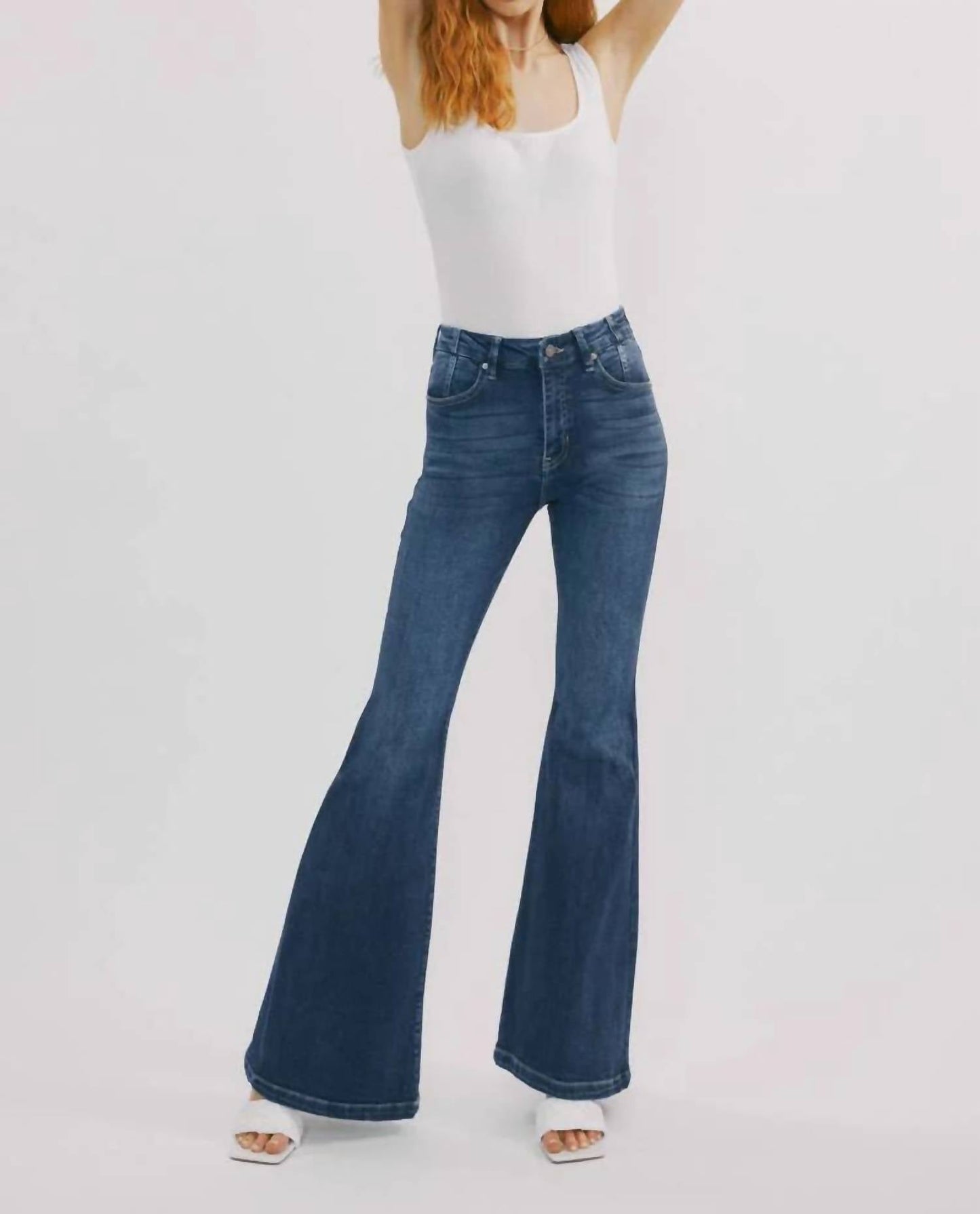 Kancan - High-rise Super Flare Western Jeans