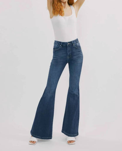 Kancan - High-rise Super Flare Western Jeans