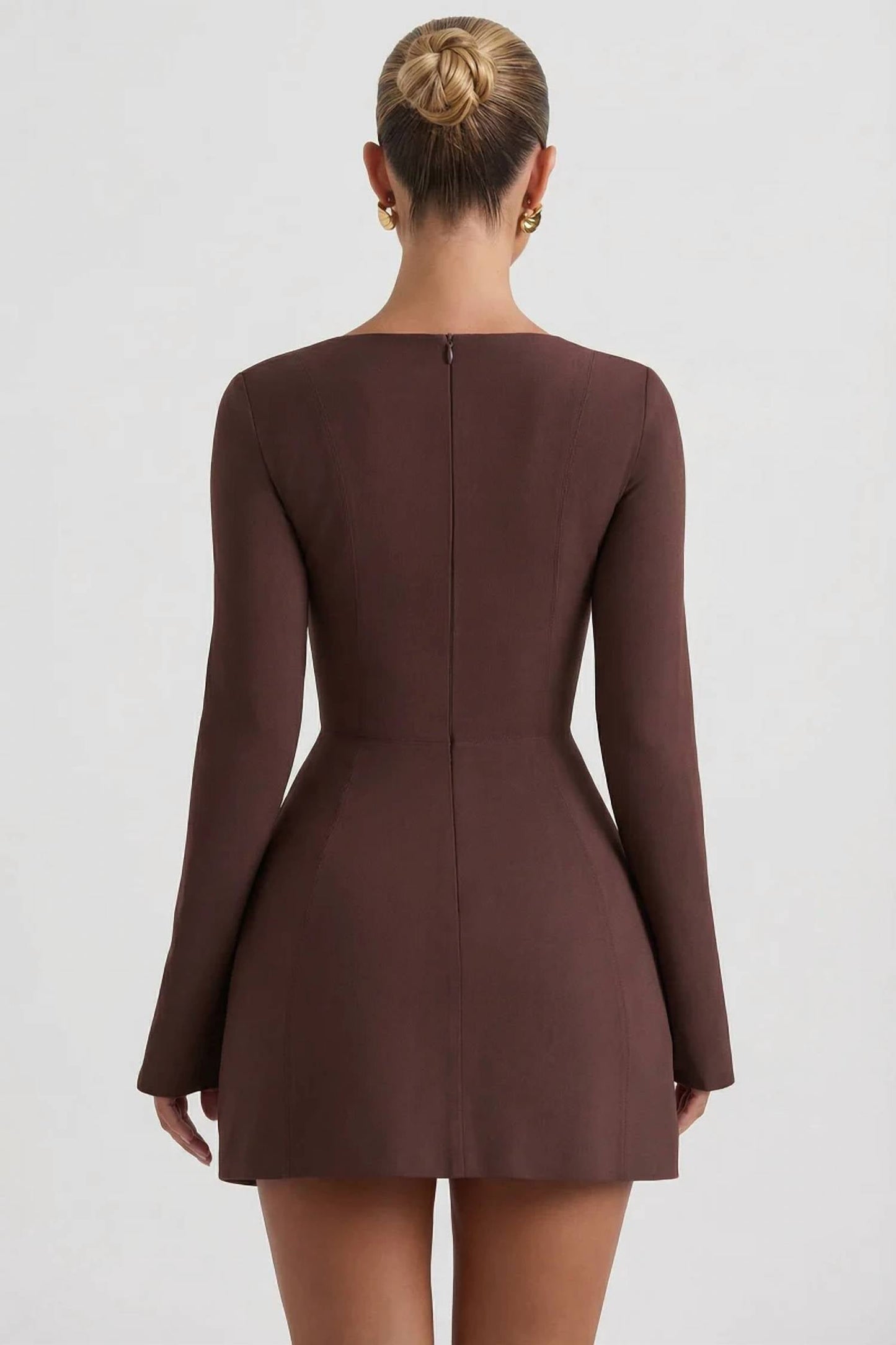 Oh Polly - Taesha Square-neck Structured Tulip Mini Dress