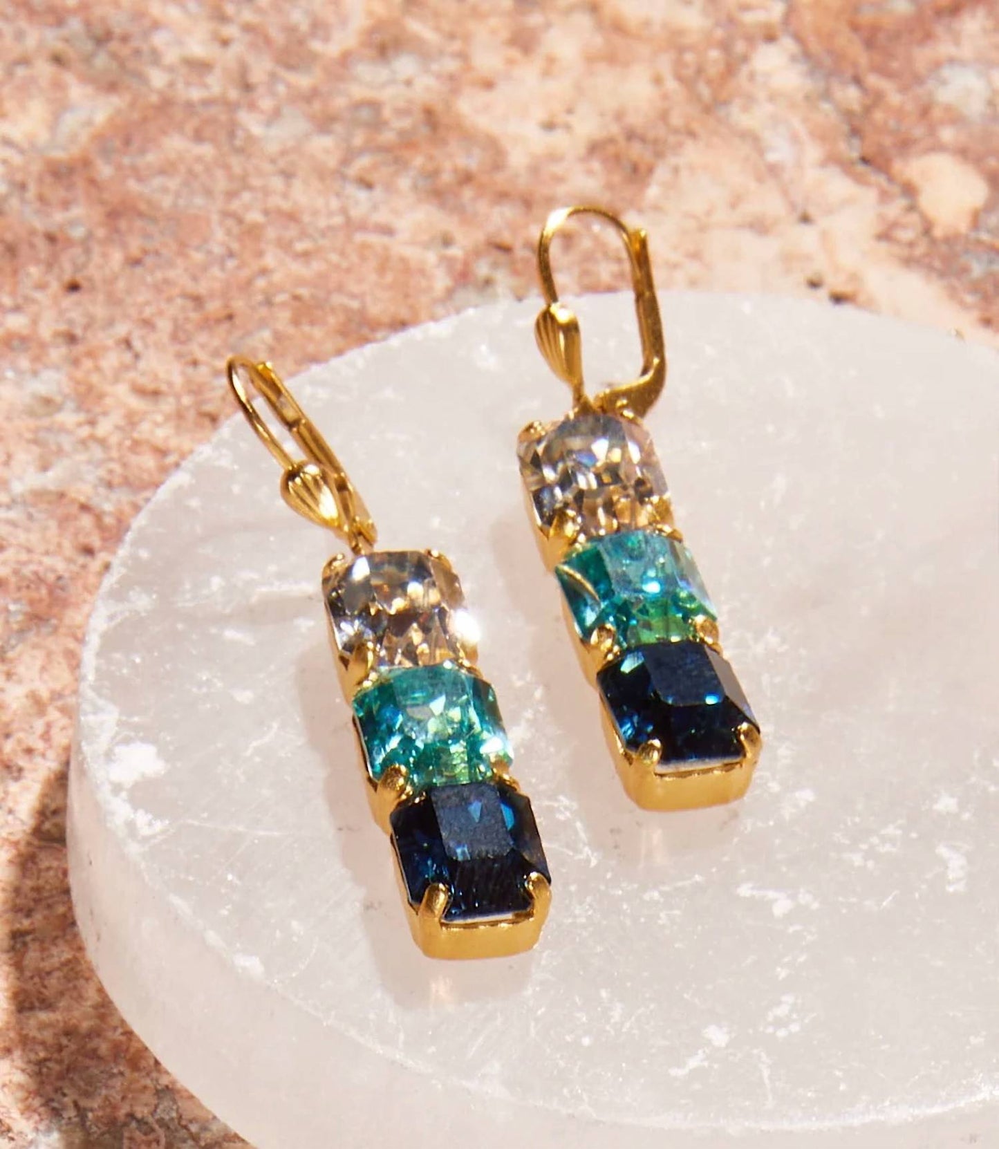 La Vie Parisienne - Women's Triple Crystal Earrings