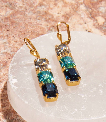 La Vie Parisienne - Women's Triple Crystal Earrings