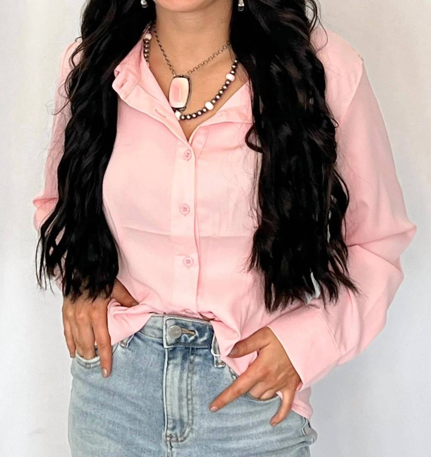 Lucky & Blessed - Long Sleeve Western Button-down Shirt