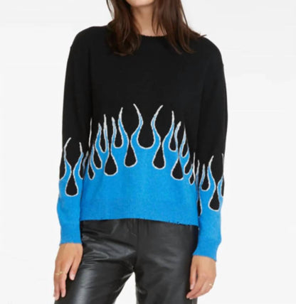 Autumn Cashmere - Distressed Flame Crew Sweater