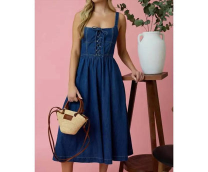 Blu Pepper - Lace Up Sleeveless Midi Dress