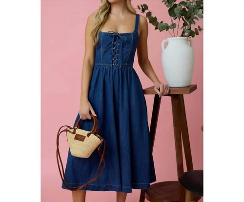 Blu Pepper - Lace Up Sleeveless Midi Dress