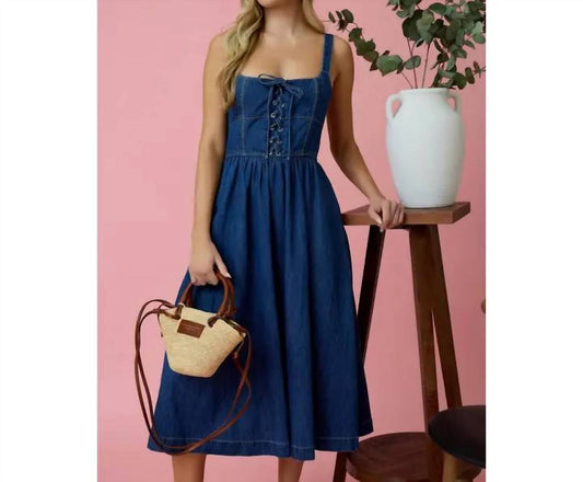Blu Pepper - Lace Up Sleeveless Midi Dress