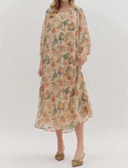 Entro - Blaire Botanical Midi Dress