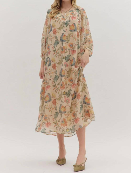 Entro - Blaire Botanical Midi Dress