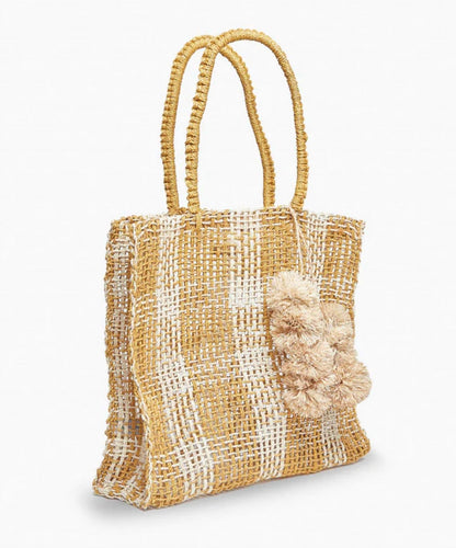 Kayu - Olive Straw Tote Bag