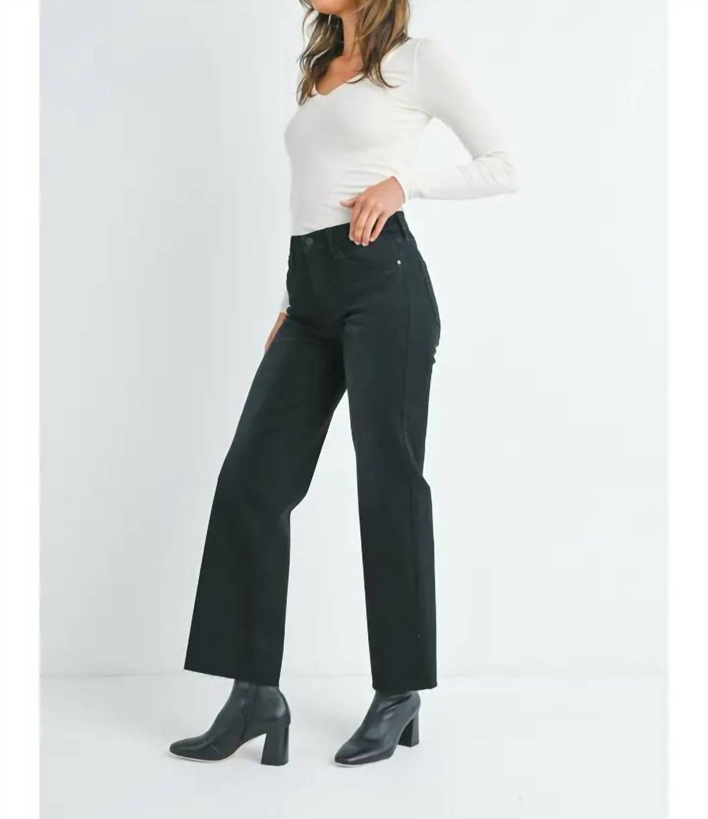 Just Black Denim - Slim Wide Leg Jeans