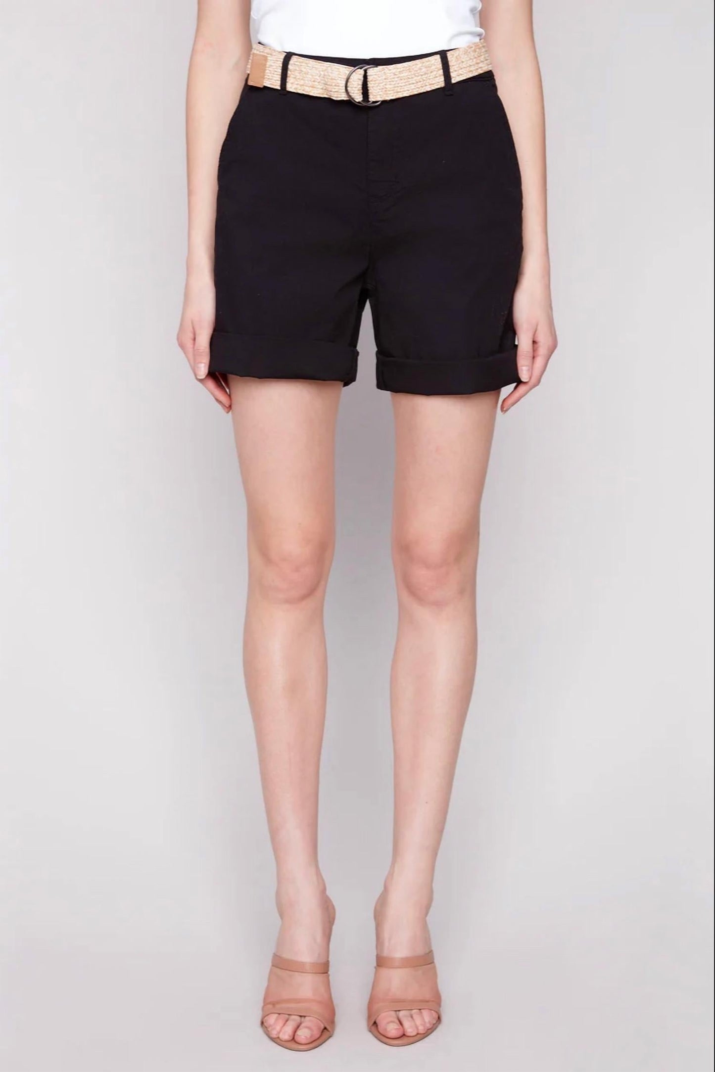 Charlie B - Cuff Shorts W/belt
