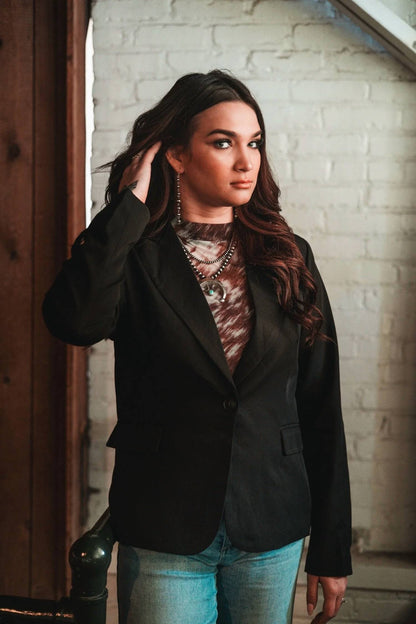 Hyfve - Single-button Notched Lapel Western Blazer
