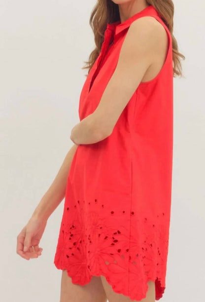 Entro - Rose Kiss Eyelet Mini Dress