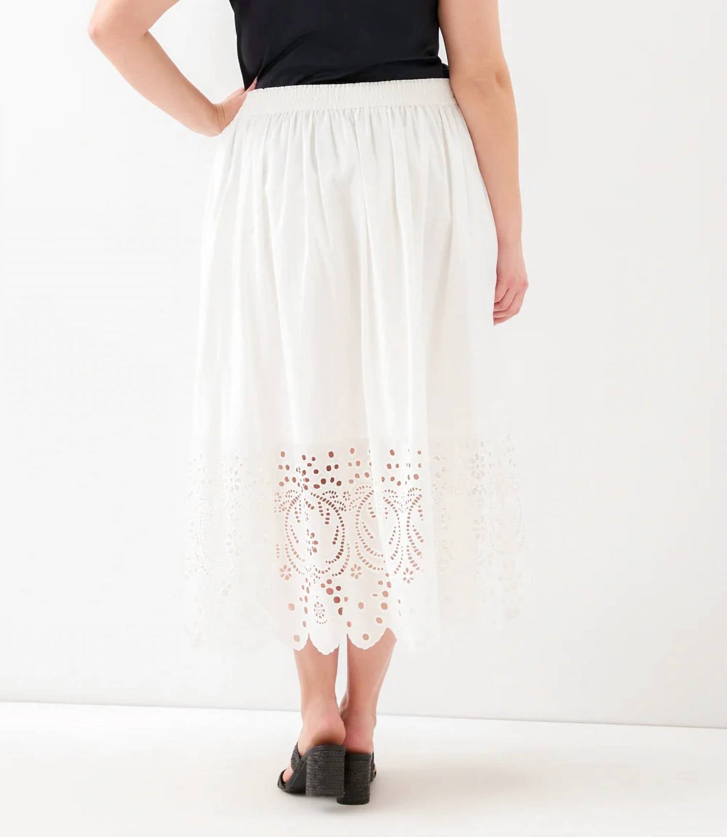 Karen Kane - Cutout Embroidery Midi Skirt - Plus