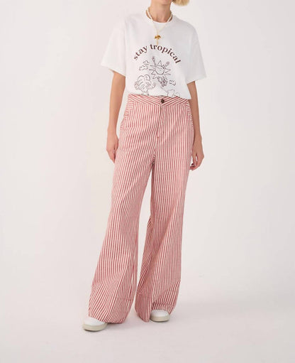 Dress To - Striped Twill Wide Leg Pants
