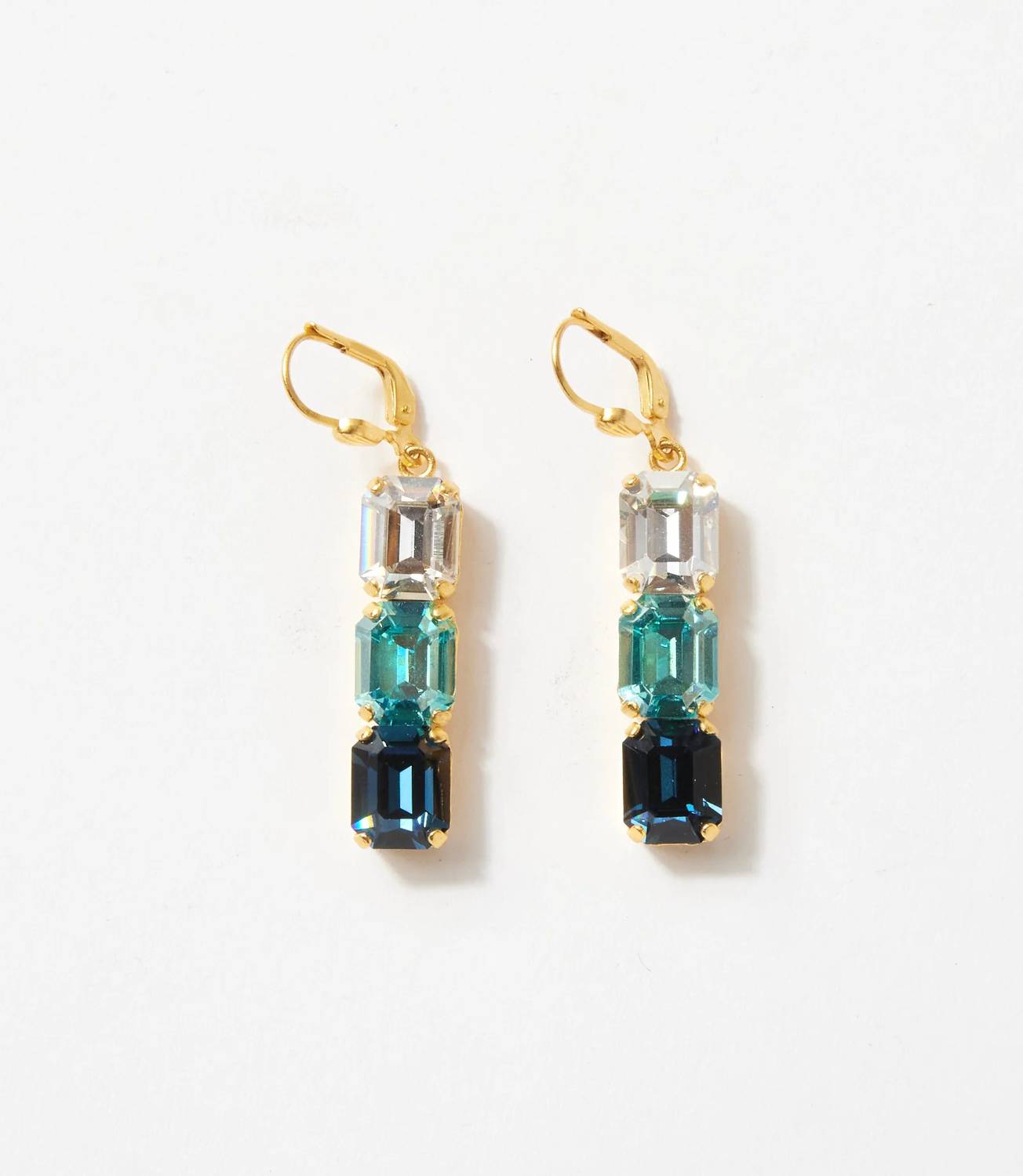 La Vie Parisienne - Women's Triple Crystal Earrings